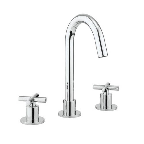 Additional image for Deck Mounted Crosshead Basin Tap (3 Hole, Chrome).
