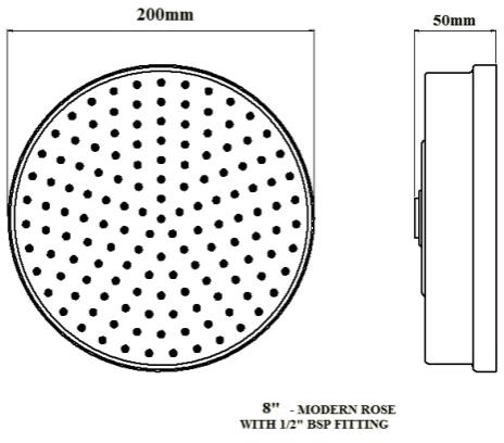 Additional image for Shower Head 8" (Chrome).