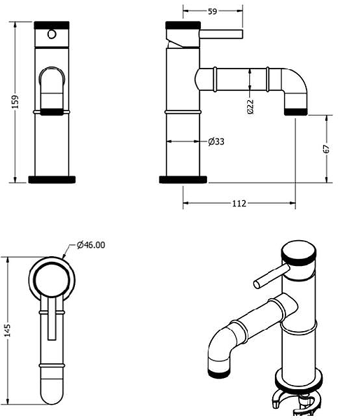 Additional image for Basin Mixer Tap (Unlac Brushed Brass).