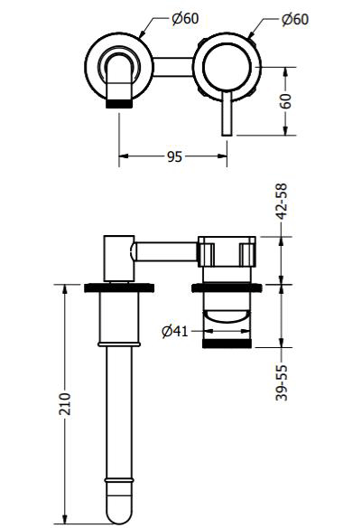 Additional image for Wall Mounted Basin Mixer Tap (Chrome).