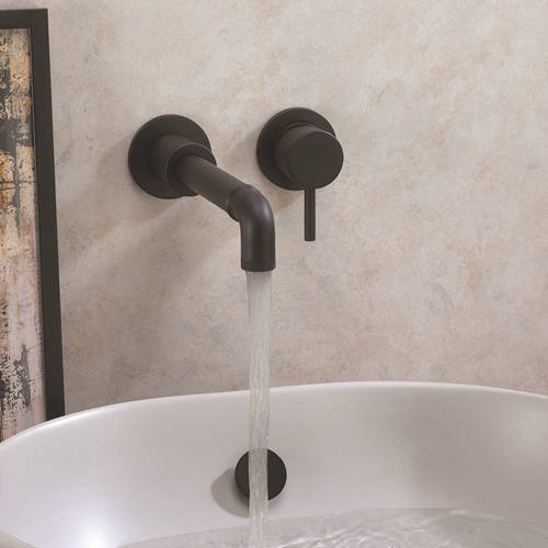 Additional image for Wall Mounted Basin Mixer Tap (Carbon Black).