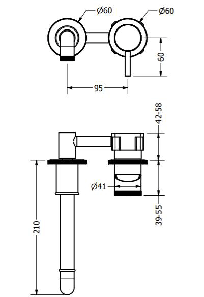 Additional image for Wall Mounted Basin Mixer Tap (Carbon Black).