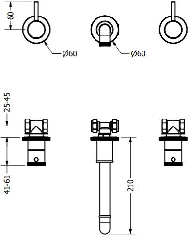 Additional image for Wall Mounted Basin Mixer Tap (Chrome).