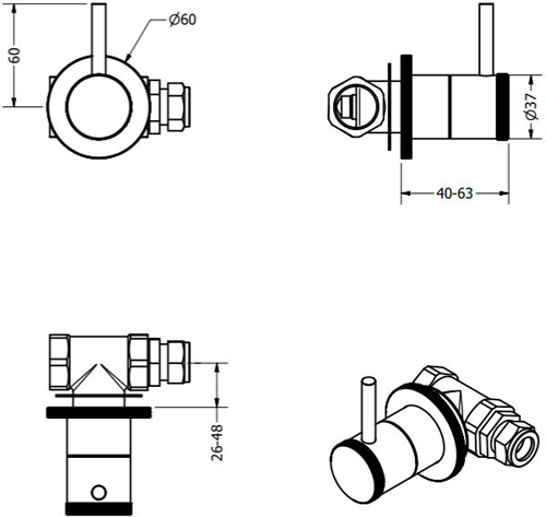 Additional image for Wall Stop Valves (Chrome).