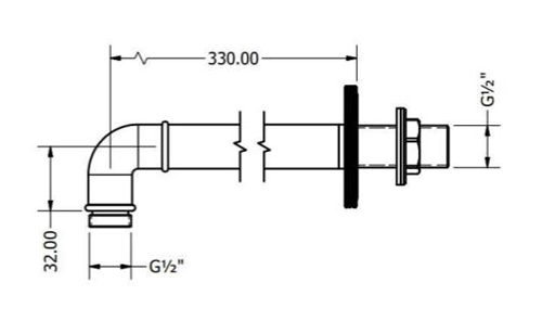 Additional image for Wall Mounted Shower Arm (Chrome).