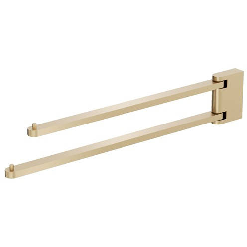 Additional image for Twin Swivel Towel Rail (Brushed Brass).