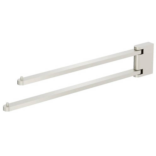 Additional image for Twin Swivel Towel Rail (Brushed Steel).