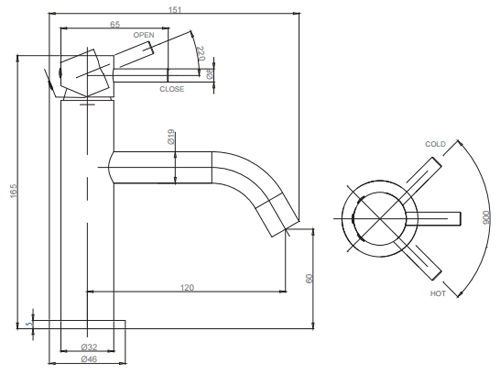 Additional image for Basin Mixer Tap With Lever Handle (Brushed Bronze).