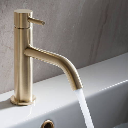 Additional image for Basin Mixer Tap With Lever Handle (Brushed Brass).