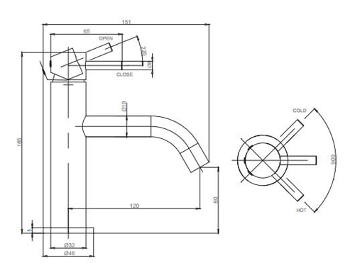 Additional image for Basin Mixer Tap With Knurled Handle (B Brass).