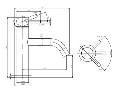 Additional image for Basin Mixer Tap With Knurled Handle (Slate).