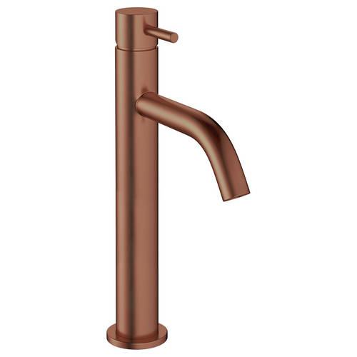 Additional image for Tall Basin Mixer Tap With Lever Handle (Brushed Bronze).