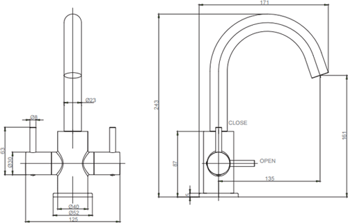 Additional image for Mono Basin Mixer Tap With Lever Handles (Chrome).