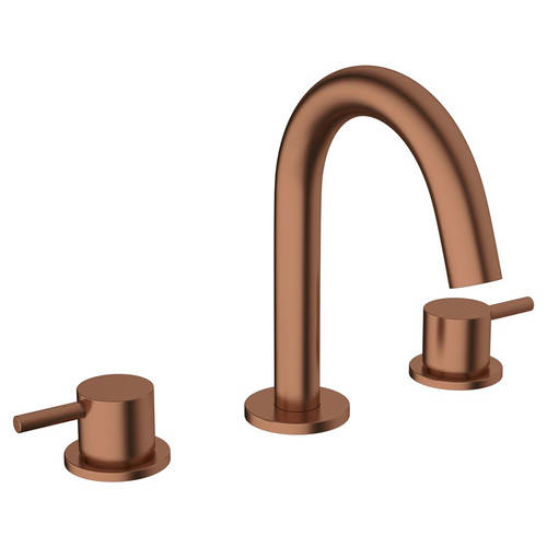 Additional image for Basin Mixer Tap (3 Hole, Brushed Bronze).