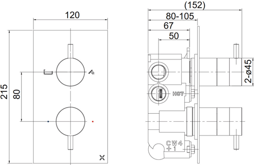 Additional image for Thermostatic Bath Shower Valve (2 Way, Br Bronze).