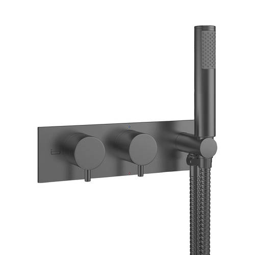 Additional image for Thermostatic Shower Valve With Handset (Slate).