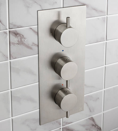 Additional image for Thermostatic Shower Valve With 2 Outlets (S Steel).