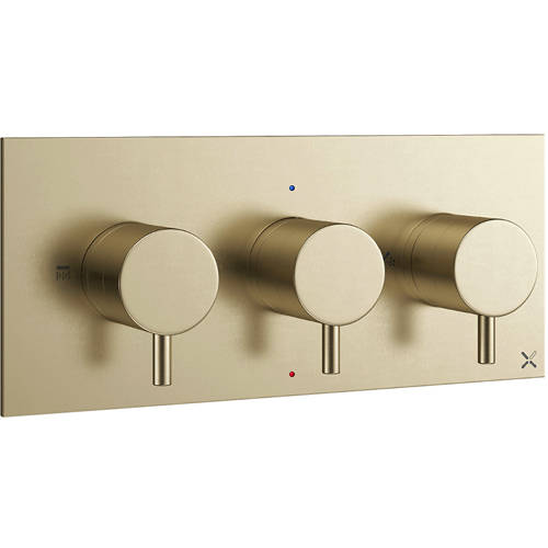 Additional image for Thermostatic Shower Valve With 2 Outlets (B Brass).