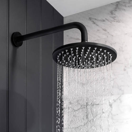 Additional image for Round Shower Head 200mm (Matt Black).