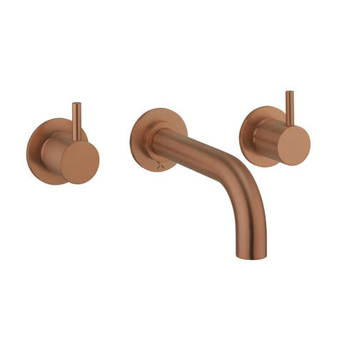 Additional image for Wall Mounted Bath Filler Tap (3 Hole, Brushed Bronze).