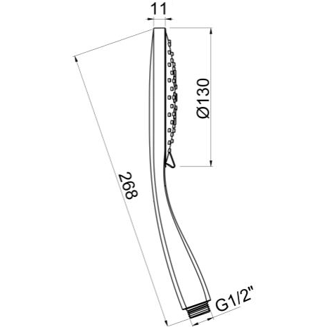 Additional image for Multi Function Shower Handset (Matt Black).