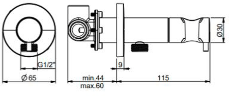 Additional image for Integrated Douche Valve, Handset & Holder (B Steel).