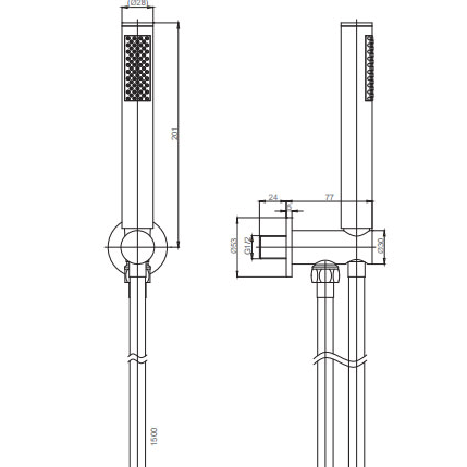 Additional image for Designer Shower Handset & Bracket Outlet (B Brass).