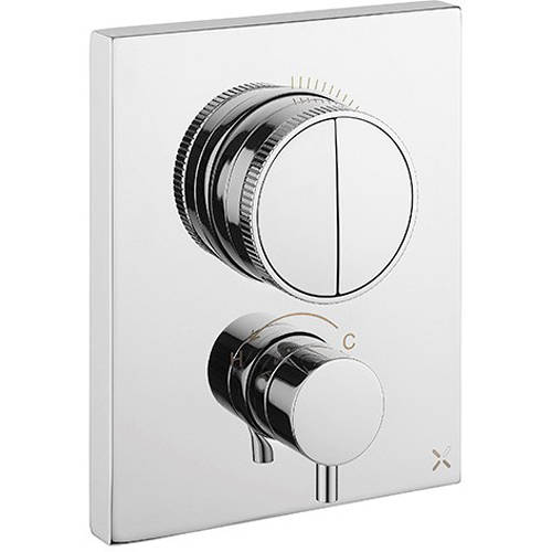 Additional image for Crossbox Push 2 Outlet Shower Valve (Chrome).