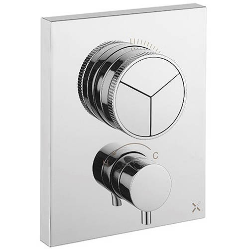 Additional image for Crossbox Push 3 Outlet Shower Valve (Chrome).