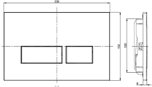Additional image for Flush Plate With Dual Buttons (OLD, Brushed Bronze).