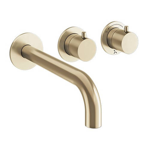 Additional image for Shower Valve With Spout (3 Outlets, Brushed Brass).