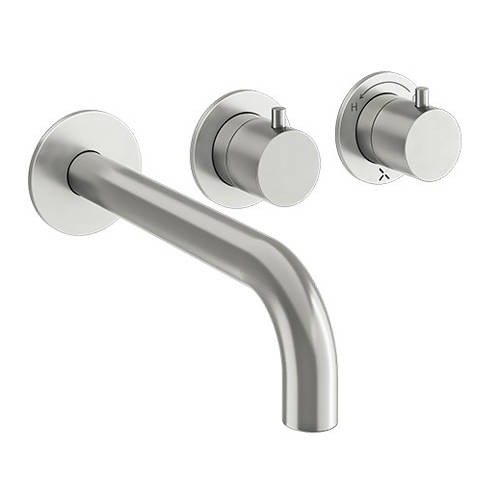 Additional image for Shower Valve With Spout (2 Outlets, Brushed Steel).