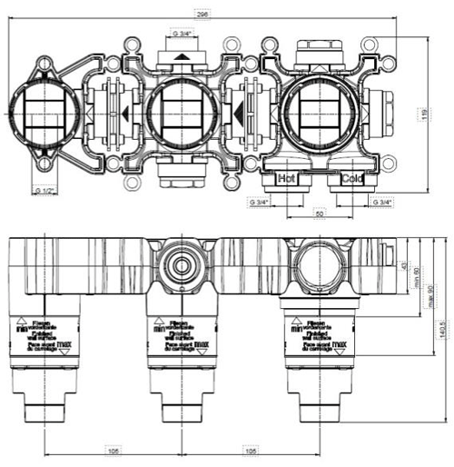 Additional image for Shower Valve With Shower Kit & 2 Outlets (Br Bronze).