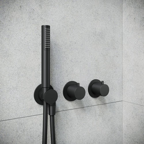 Additional image for Shower Valve With Shower Kit & 3 Outlets (Matt Black).