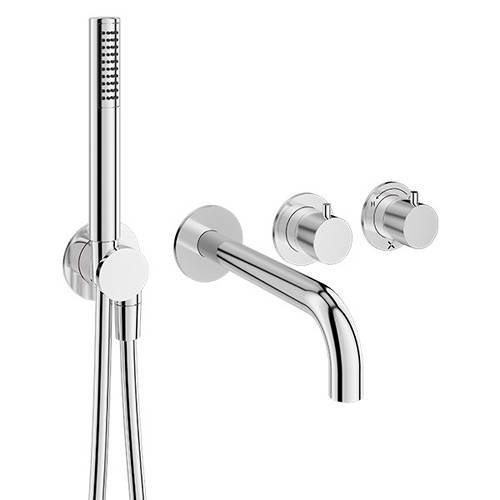 Additional image for Shower Valve With Spout & Kit (2 Outlets, Chrome).