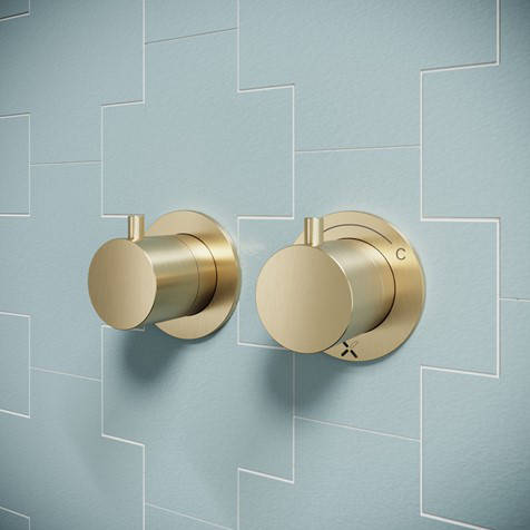 Additional image for Concealed Shower Valve With 2 Outlets (Br Brass).