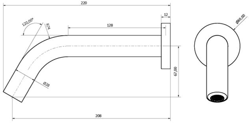 Additional image for 3 x Sensor Wall Mounted Basin Taps 220mm (Chrome).