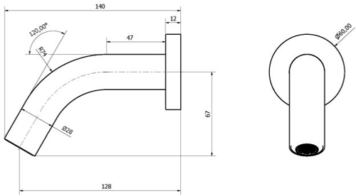 Additional image for Sensor Wall Mounted Basin Tap 140mm (B Brass).