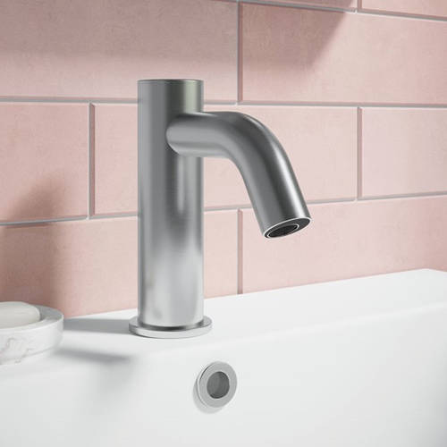 Additional image for Sensor Monoblock Basin Tap (Brushed Steel).