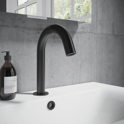 Additional image for Sensor Deck Mounted Basin Tap (Matt Black).