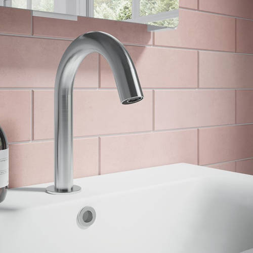 Additional image for Sensor Deck Mounted Basin Tap (Brushed Steel).