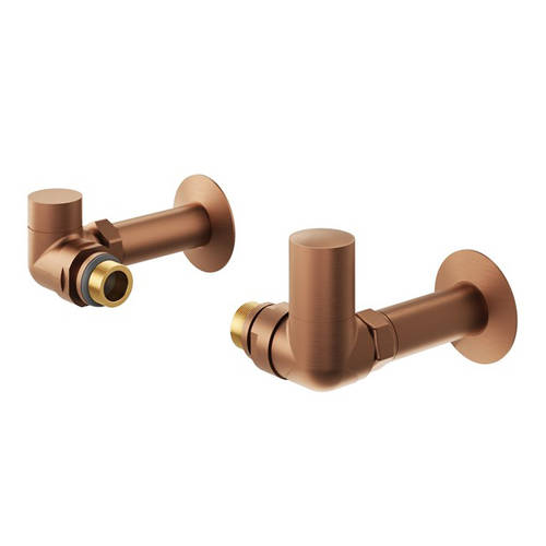 Additional image for Corner Radiator Valves (Brushed Bronze).