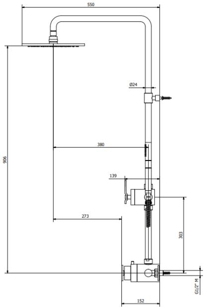 Additional image for Thermostatic Multifunction Shower Set (B Nickel).