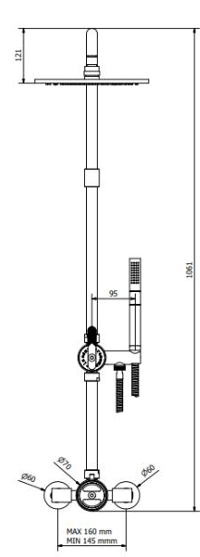 Additional image for Thermostatic Multifunction Shower Set (B Nickel).