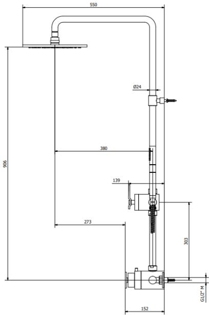 Additional image for Thermostatic Multifunction Shower Set (B Brass).