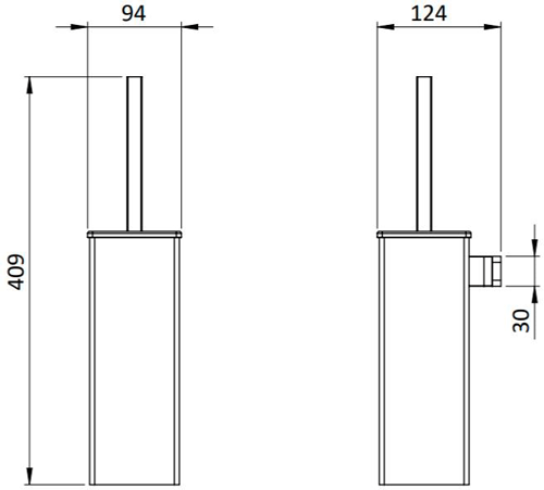 Additional image for Wall Mounted Toilet Brush & Holder (Slate).