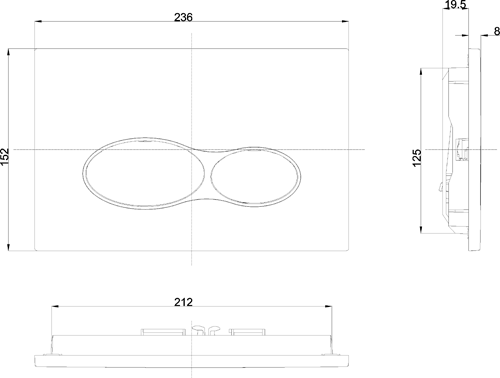 Additional image for Svelte Flush Plate With Dual Buttons (OLD, Chrome).