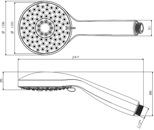 Additional image for HP Shower Handset (3 Mode, Chrome).