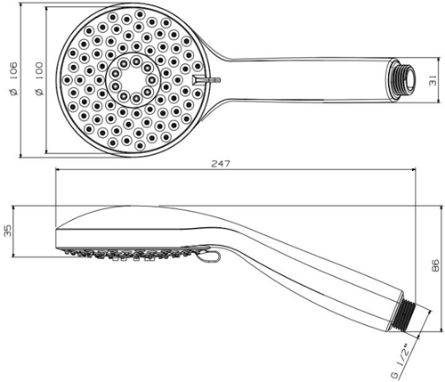 Additional image for LP Shower Handset (3 Mode, Chrome).