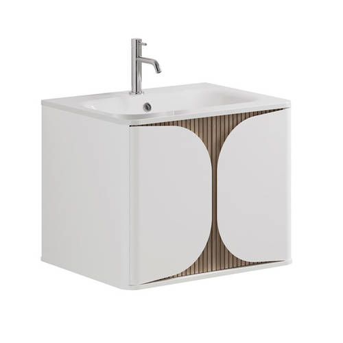 Additional image for Wall Hung Vanity Unit With Basin (600mm, White Matt).